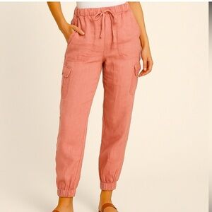 Nicole Miller Pink Cargo Jogger Pants